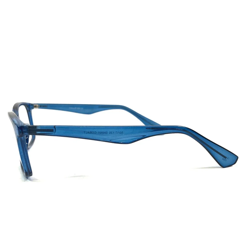 Enhance Eyeglasses Frames 4200 SHINY COBALT Blue Rectangle Full Rim 50-17-135